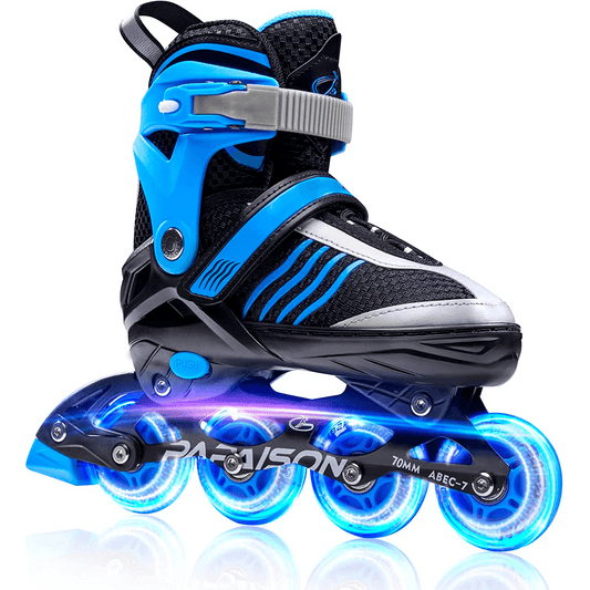 Role Reglabile S 28-31, Roți Luminoase Silicon, Rulmenți ABEC-7, Albastru