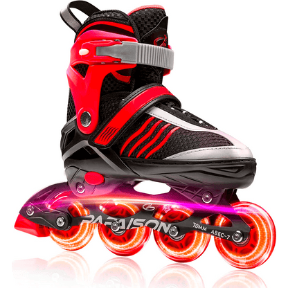 Role Reglabile L 36-39, Roți Luminoase Silicon, Rulmenți ABEC-7, Roșu