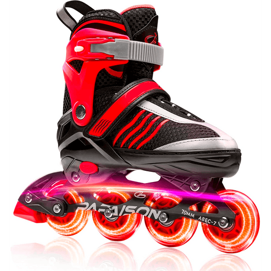 Role Reglabile L 36-39, Roți Luminoase Silicon, Rulmenți ABEC-7, Roșu