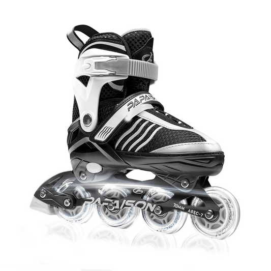 Role Reglabile S 28-31, Roți Luminoase Silicon, Rulmenți ABEC-7, Gri