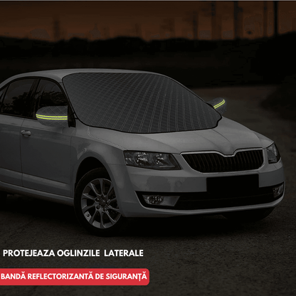 Parasolar pentru Parbriz și Oglinzi, Anti-Igheț, cu 5 Magneți, Bandă Reflectorizantă, Material cu 4 Straturi, Universal, 193 x 126 cm