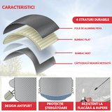 Parasolar pentru Parbriz și Oglinzi, Anti-Igheț, cu 5 Magneți și Bandă Reflectorizantă, Material cu 4 Straturi, Universal, 183 x 116 cm