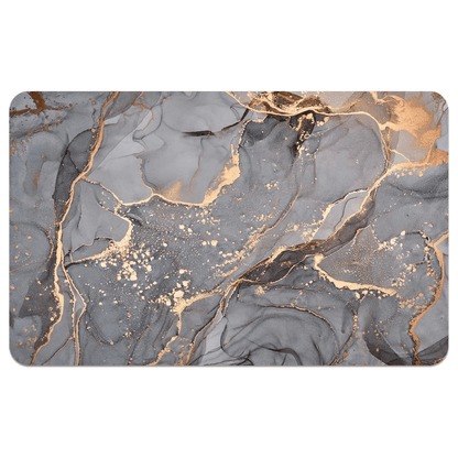 Covor Baie Universal, Spumă Silicon & Diatom, Absorbant, Antiderapant, 50×80 cm, Gri cu Auriu