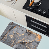 Covor Baie Universal, Spumă Silicon & Diatom, Absorbant, Antiderapant, 50×80 cm, Gri cu Auriu