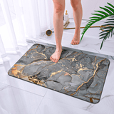 Covor Baie Universal, Spumă Silicon & Diatom, Absorbant, Antiderapant, 50×80 cm, Gri cu Auriu