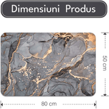 Covor Baie Universal, Spumă Silicon & Diatom, Absorbant, Antiderapant, 50×80 cm, Gri cu Auriu