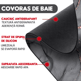 Covor Baie Universal, Spumă Silicon & Diatom, Absorbant, Antiderapant, 50×80 cm, Gri cu Auriu