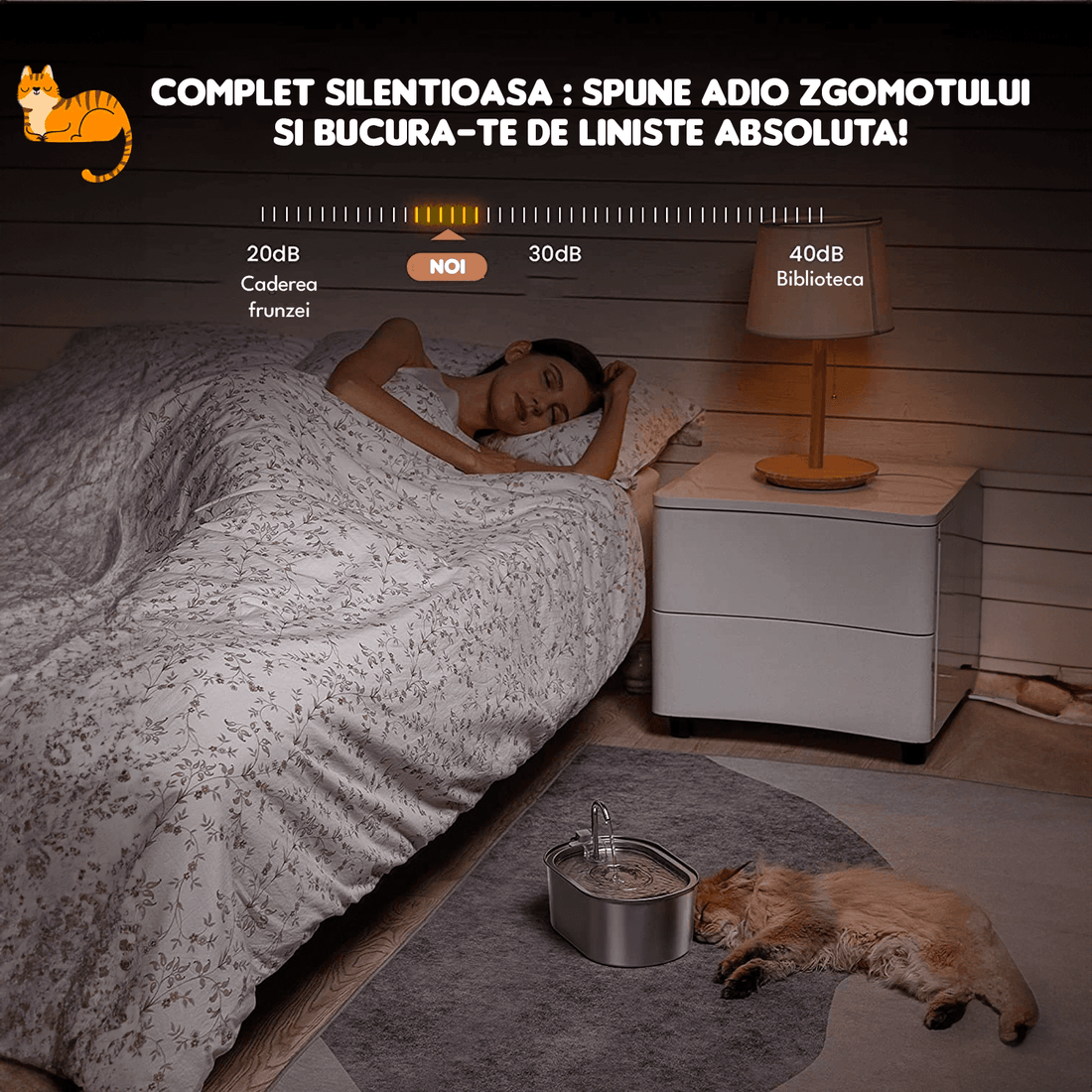 Dispenser Apă Automat pentru Pisici și Câini, 3.2L, Oțel Inoxidabil, Filtrare Activă, Silentios, Argintiu