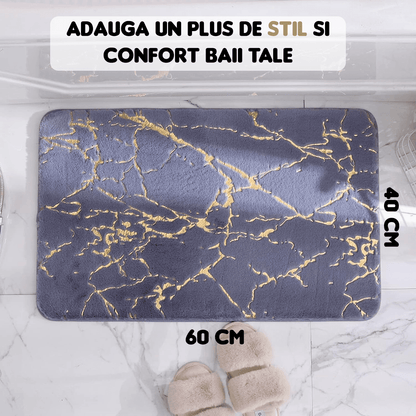 Covor Baie Universal, Microfibră, Absorbant, Antiderapant, Plus, 40×60 cm, Gri