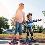 Role Reglabile S 27-32, Roți Luminoase Silicon, Rulmenți ABEC-7, Albastru