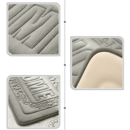 Covor Baie Universal, Spumă cu Memorie, Absorbant și Antiderapant, Memory Foam, 65×45 cm, Model HOME, Gri