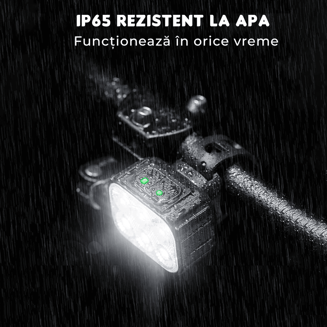 Set Lumini Bicicletă 6 LED-uri, Far Față/Spate, USB Reîncărcabil 1100mAh, 4 Moduri, IPX65, Alb/Roșu