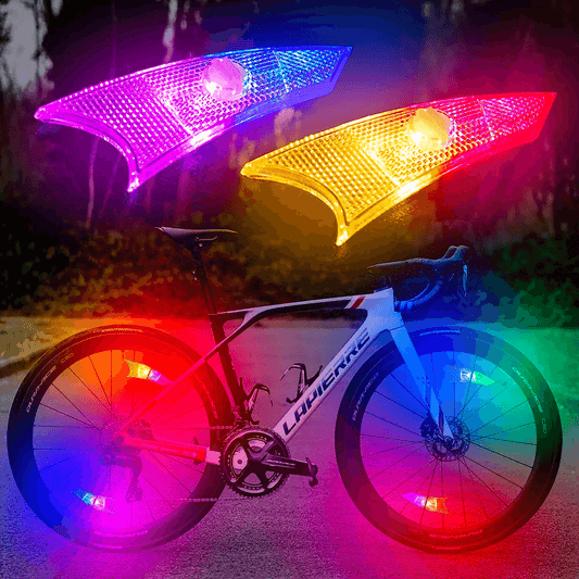 Lumina LED Spite Bicicletă: Strălucitoare, rezistentă la apă IPX5, multicoloră, cu baterii incluse