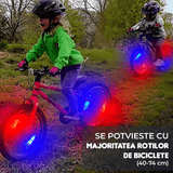 Lumina LED Spite Bicicletă: Strălucitoare, rezistentă la apă IPX5, multicoloră, cu baterii incluse