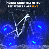 Lumina LED Spite Bicicletă: Strălucitoare, rezistentă la apă IPX5, multicoloră, cu baterii incluse