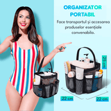 Organizator Baie Textil, Portabil, 8 Buzunare, 22 x 22 x 25 cm, Negru