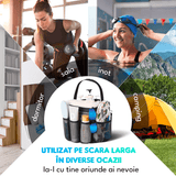 Organizator Baie Textil, Portabil, 8 Buzunare, 22 x 22 x 25 cm, Negru