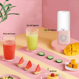 Mini Blender Electric Elindor, Portabil, 500ml, Auto-curățare, Baterie Reîncărcabilă 2000mAh, 15.000rpm, 4 Lame Oțel, Roz