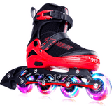 Role Reglabile S 28-32, Roți Luminoase Silicon, Rulmenți ABEC-7, Roșu