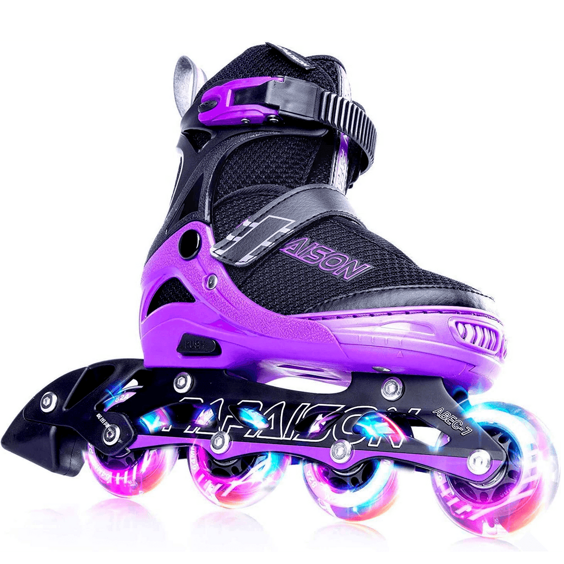 Role Reglabile L 37-40, Roți Luminoase Silicon, Rulmenți ABEC-7, Mov