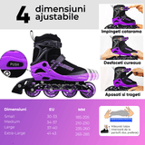 Role Reglabile M 33-36, Roți Luminoase Silicon, Rulmenți ABEC-7, Mov