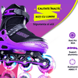 Role Reglabile M 33-36, Roți Luminoase Silicon, Rulmenți ABEC-7, Mov