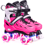 Role Reglabile S 28-32, Roți Luminoase Silicon, Rulmenți ABEC-7, Roz