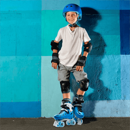 Role Reglabile S 28-32, Roți Luminoase Silicon, Rulmenți ABEC-7, Albastru