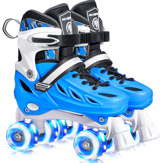 Role Reglabile M 33-36, Roți Luminoase Silicon, Rulmenți ABEC-7, Albastru