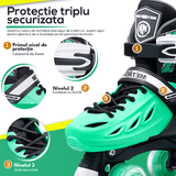 Role Reglabile S 28-32, Roți Luminoase Silicon, Rulmenți ABEC-7, Verde