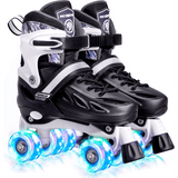 Role Reglabile M 33-36, Roți Luminoase Silicon, Rulmenți ABEC-7, Negru