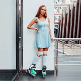 Role Reglabile M 33-36, Roți Luminoase Silicon, Rulmenți ABEC-7, Verde