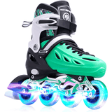 Role Reglabile M 33-36, Roți Luminoase Silicon, Rulmenți ABEC-7, Verde