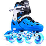 Role Reglabile M 33-36, Roți Luminoase Silicon, Rulmenți ABEC-7, Albastru