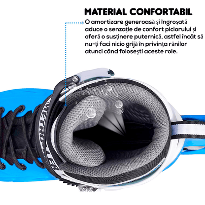 Role Reglabile S 29-32, Roți Luminoase Silicon, Rulmenți ABEC-7, Albastru