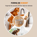 Dispenser Apă Automat pentru Pisici și Câini, 3.2L, Oțel Inoxidabil, Filtrare Activă, Fereastră Nivel Apă, Argintiu