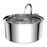 Dispenser Apă Automat pentru Pisici și Câini, 3.2L, Oțel Inoxidabil, Filtrare Activă, Model Rotund, Argintiu