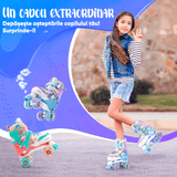 Role Reglabile M 32-37, Roți Luminoase Silicon, Rulmenți ABEC-7, Model Sirena