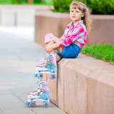 Role Reglabile L 38-41, Roți Luminoase Silicon, Rulmenți ABEC-7, Model Sirena