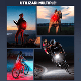 Set Lumini Bicicletă 6 LED-uri, Far Față/Spate, USB Reîncărcabil 500mAh, 4 Moduri, IPX65, Ultra Subțire, Alb/Rosu