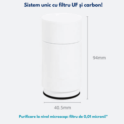 Rezervă Cartuș Filtru Apă Elindor®, UF 0.01µm, Carbune Activ, Elimină Impuritățile și Metale Grele, Alb