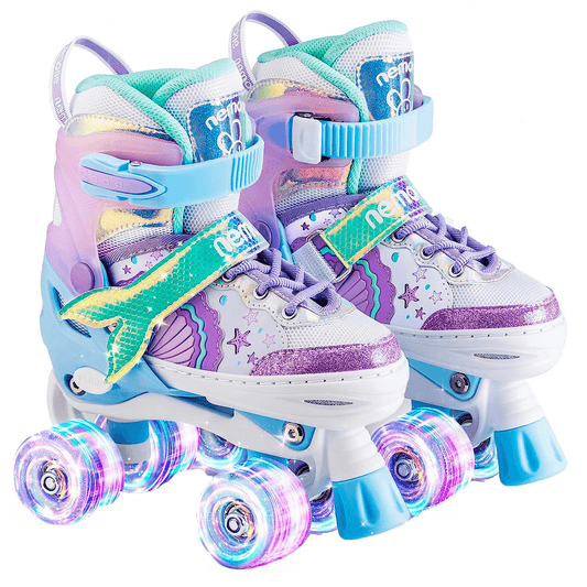 Role Reglabile L 38-41, Roți Luminoase Silicon, Rulmenți ABEC-7, Model Sirena