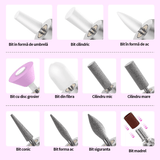 Freză unghii profesională wireless, 18.000 RPM, 12 capete, 36 benzi, design ergonomic, Roz V2