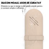 Organizator Pensule Machiaj pentru Călătorii, din Silicon Anti-Cădere, Închidere cu Magnet, Portabil și Elegant, Portfard pentru Cosmetice, 22 x 8 x 3 cm, Nude