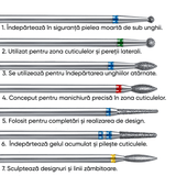 Set 14 capete freză Elindor, universale, carbura tungsten + diamant
