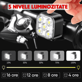 Set Lumini Bicicletă 5 LED-uri, Far Față/Spate, USB Reîncărcabil 650mAh, 5 Moduri, IPX4, Alb/Rosu