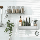 Etajeră Baie și Duș, Set 2 Rafturi din Oțel Inoxidabil, 31 x 11 x 5.5 cm, Argintiu