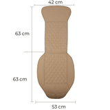 Husă Auto Universală pentru Șezut, Anti-Alunecare, Piele PU Matlasată, Design Elegant cu Buzunar de Depozitare, Bej