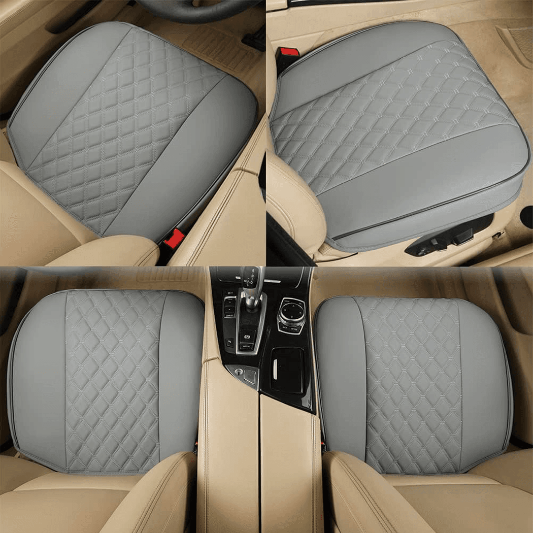 Husă Auto Universală pentru Șezut, Anti-Alunecare, Piele PU Matlasată, Design Elegant cu Buzunar de Depozitare, Gri