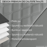 Husă Auto Universală pentru Șezut, Anti-Alunecare, Piele PU Matlasată, Design Elegant cu Buzunar de Depozitare, Gri